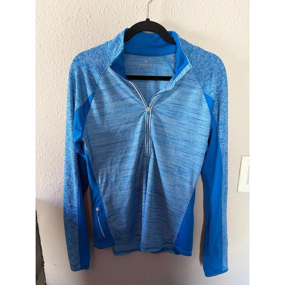 Athleta 1/4 zip blue size L. GUC. No visible stains. Also have a white/grey one